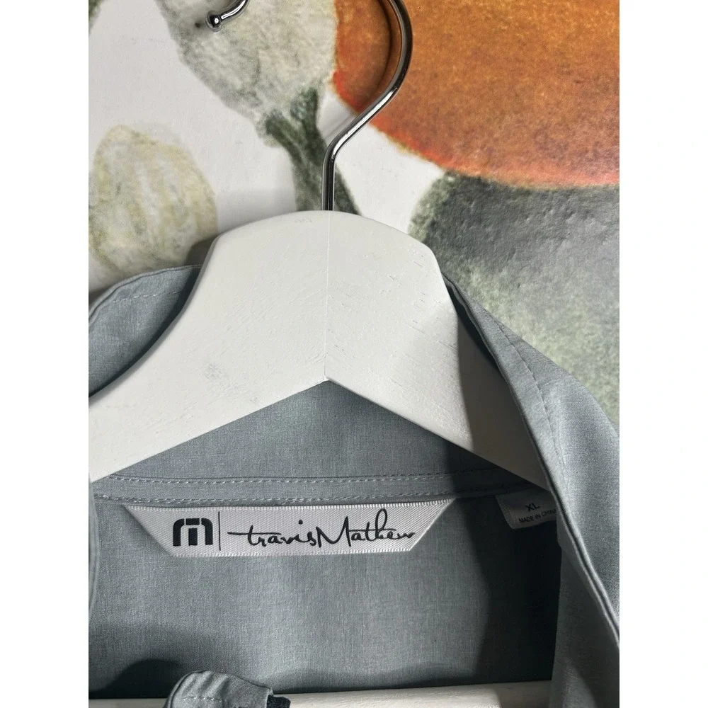 Travis Mathew Golf Windbreaker Full Zip XL Gray Striped  Jacket Lightweight